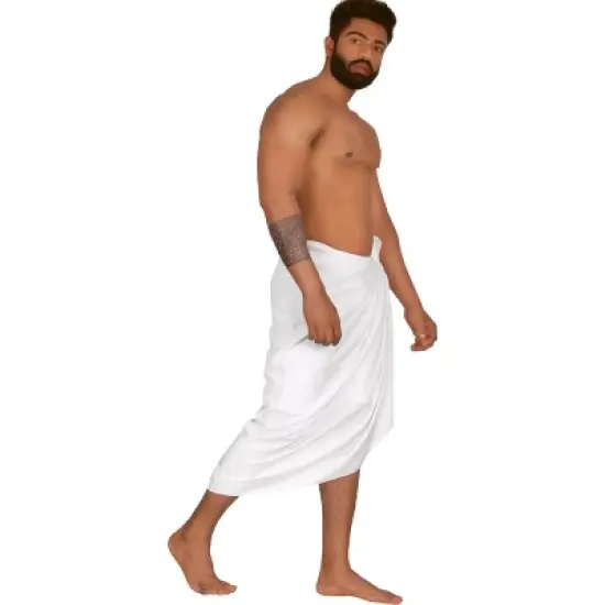 LA LEELA Men's Casual Vacation Pareo Sarong Wrap One Size Snow White image {4}