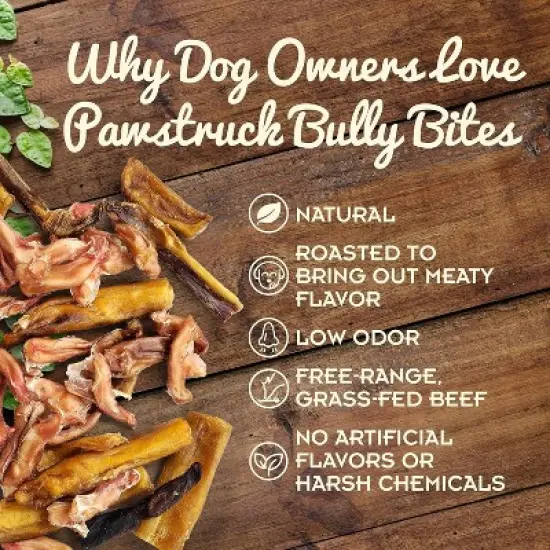 Pawstruck All Natural 1-4" Bully Stick Bites for Small Dogs - Single Ingredient Digestible Rawhide Alternative Dental Chews image {3}