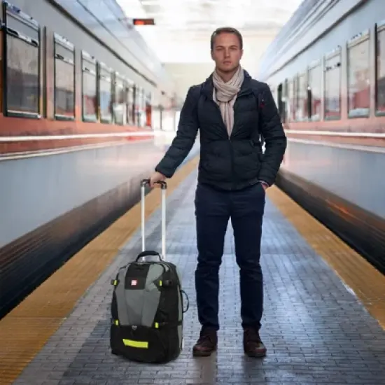 World Traveler Rolite Alpine Upright Style 21-Inch Carry-On Rolling Duffel Backpack image {3}