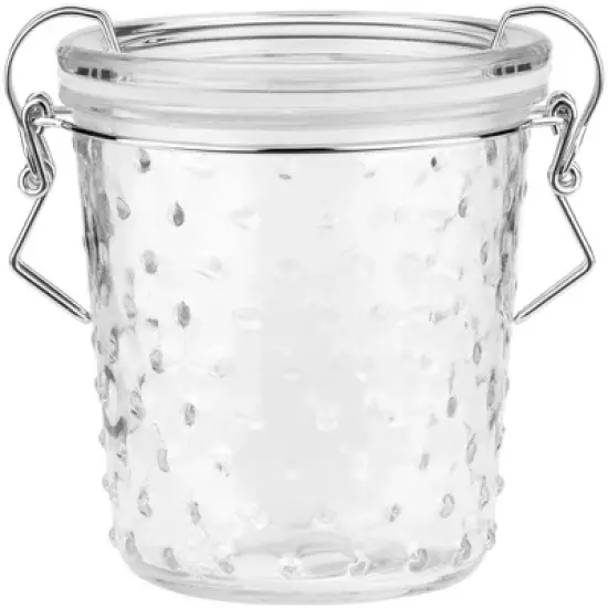 Amici Home Gemma Hobnail Glass Clamp Storage Jar/Canister, Clear image {5}