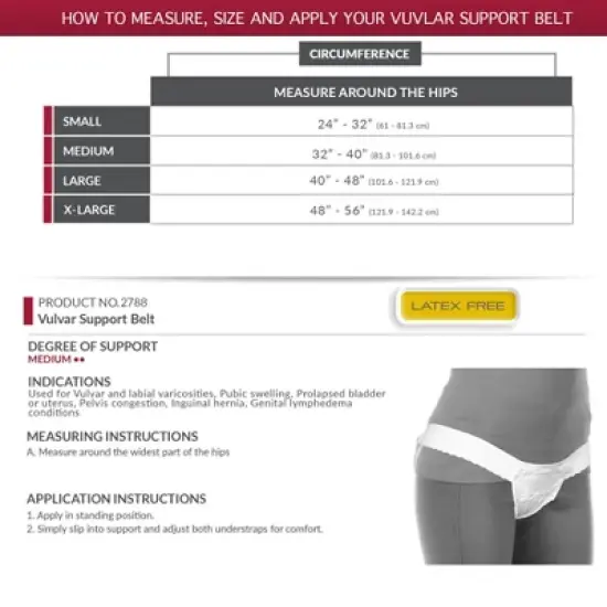 OTC Vulvar Support Belt for Women, Varicosities, Organ and Genital Prolapse Belt image {3}