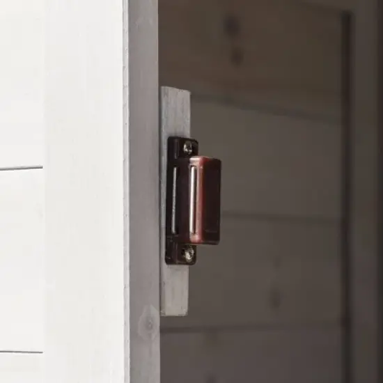 WELLFOR 155 gal 3 Shelf Wood Tool Organizer Deck Box Light Gray image {1}