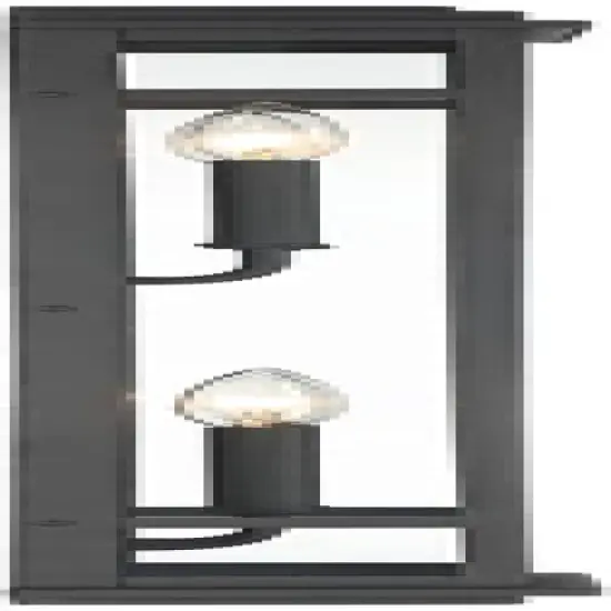Possini Euro Design Modern Industrial Outdoor Wall Light Fixture Cool Black Windowpane Frame 30" for Post Exterior Barn Deck House image {6}