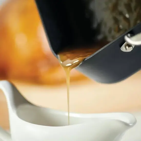 KitchenAid Hard Anodized Induction 13"x15.75" Roaster with Nonstick Rack: Turkey Roasting Pan, Oven-Safe, Matte Black image {8}