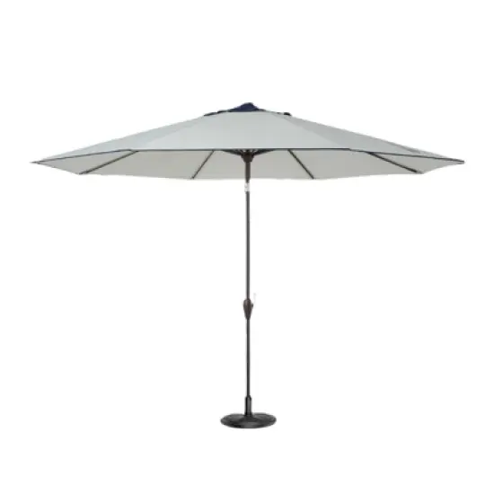 DSVIMOY Large Outdoor Umbrella, Market Hanging Umbrella, Patio Umbrella with Crank Handle for Garden Backyard, Beige & Blue, 108"*108"*96" image {5}