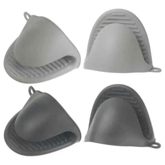 Unique Bargains Heat Resistant Kitchen Utensil Sets Silicone Oven Mitts 4 Pcs image {8}