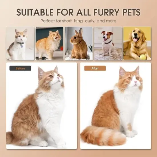 BABYYER Cat Steam Brush，3 In 1 combs for indoor cats，pet steam brush for shedding,Dog shedding for Long and Short Hair Dogs and Cats Pet Grooming image {7}