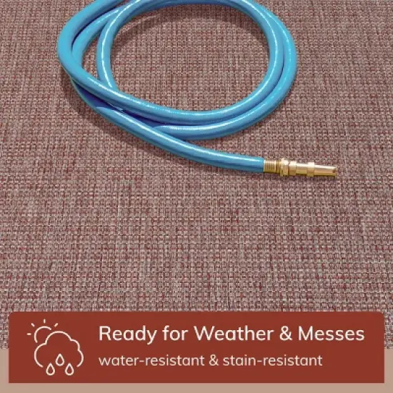 Well Woven Woden Indoor/Outdoor Flat Weave Pile Solid Border Area Rug image {2}