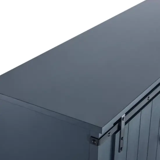 52" Wood Bar Cabinet with Sliding Door Gray - Home Essentials image {4}