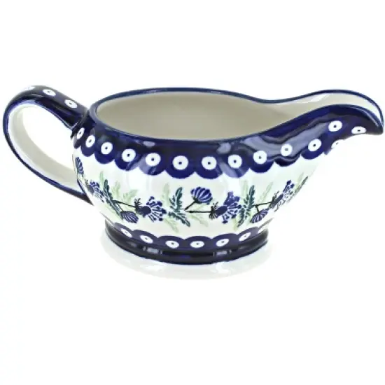 Blue Rose Polish Pottery 1258 Zaklady Gravy Boat image {11}