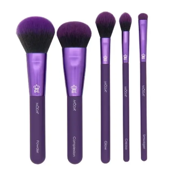 MODA Brush Total Face Travel Makeup Brush Set with Flip Case- 6pc image {4}