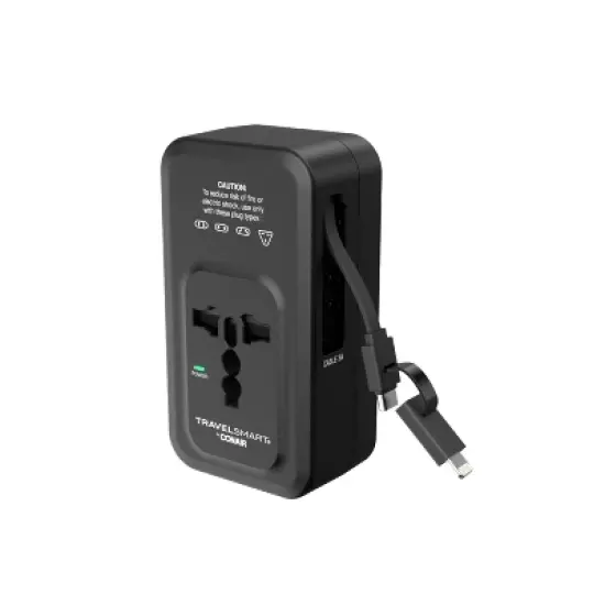 Travel Smart Does-It-All Adapter with Cables & USB-A & C Ports: Chargers, 15W Output image {9}