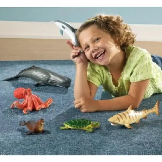 Learning Resources Jumbo Ocean Animals I Octopus, Whale, Shark, Sea Turtle, Seal, and Dolphin, 6 Animals image {4}