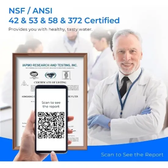 Waterdrop G3P800 RO System NSF/ANSI 42 and 53 and 58 and 372 Certified With 1 Extra Water Filter Pitcher image {3}