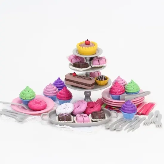 Sophia&rsquo;s 47 Piece Serving Set with Desserts for 18'' Dolls, Multicolor image {1}