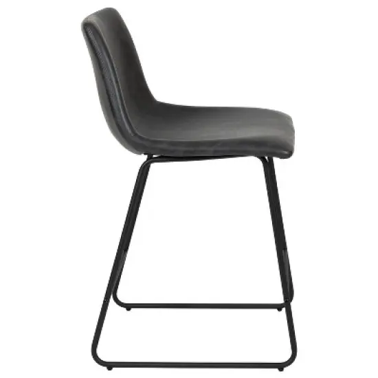 Flash Furniture 24 Inch Commercial Grade LeatherSoft Counter Height Barstools, Set of 2 image {10}