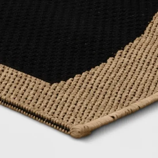 9'2"x12' Grace Half Circle Rectangular Woven Indoor Outdoor Area Rug Black - Project 62&trade; image {2}