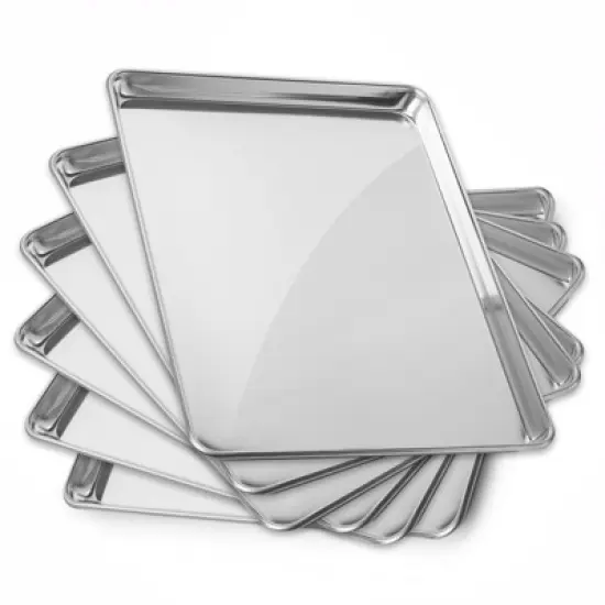 GRIDMANN Commercial Grade Aluminium Cookie Sheet Baking Tray - 6 Pans image {7}