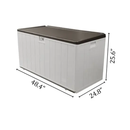 Decksplore 35/45/80/110/180 Outdoor Resin Waterproof Deck Box with Lockable Lid image {14}