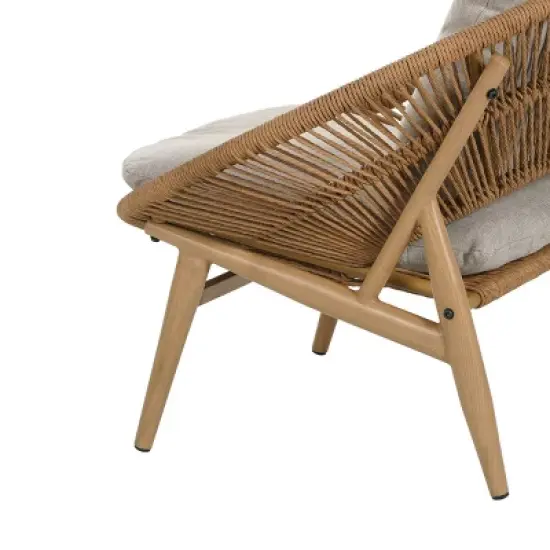 Outdoor Wicker Papasan Lounge Chair,UV Resistant Outdoor Lounge Chair with Cushion,Rattan Lounge Chair for Patio or Garden-Cuddlewood image {6}