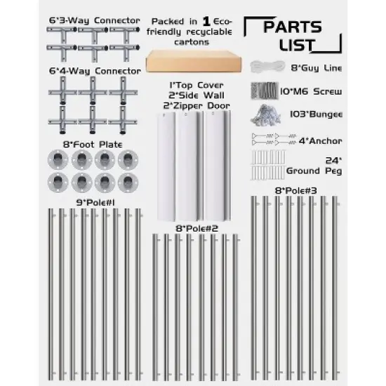 GustoWave 13x20x10ft Waterproof UV-Resistant Heavy-Duty Canopy Carport Shelter image {4}