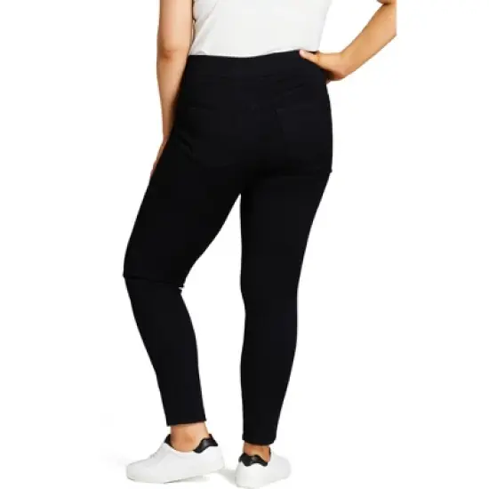 Women's Plus Size Butter Denim Pull On Jean Black - tall | AVENUE image {3}