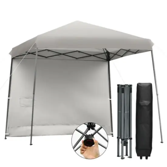 Costway 10ft X 10ft Pop Up Tent Slant Leg Canopy W/ Roll-up Side Wall image {11}