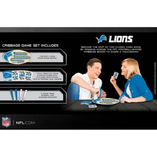 MasterPieces Officially Licensed  NFL Detroit Lions Wooden Cribbage Game for Adults image {3}