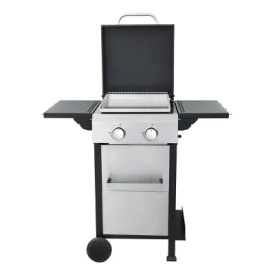 2-Burner Propane Gas Grill with Side Table,24,600 BTU Stainless Steel BBQ Grill with Enamel Cooking Grids,Outdoor Gas Barbecue Grill-Coolbibila image {1}