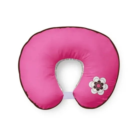 Bacati - 3 pc Damask Pink/chocolate Hugster Feeding & Infant Support Nursing Pillow image {1}