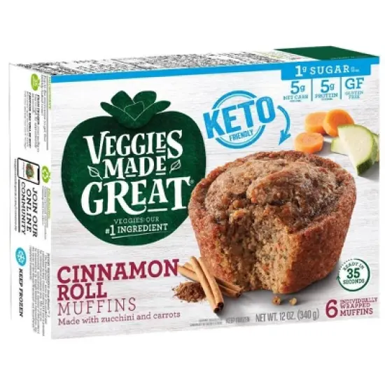 Veggies Made Great Gluten Free Frozen Keto Cinnamon Roll Muffin - 12oz image {7}
