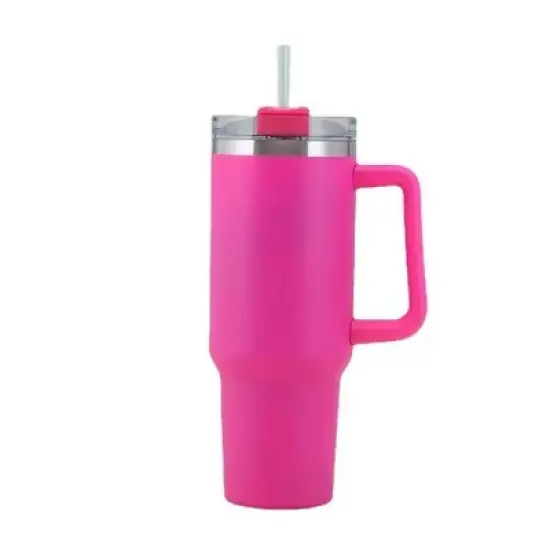 30OZ Straw Coffee Insulation Cup W/ Handle Portable Car Stainless Steel Water Bottle LargeCapacity Travel BPA Free Thermal Mug image {14}
