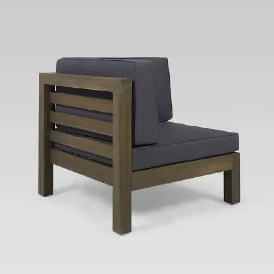 Oana 4pc Acacia Modular Sofa and Table Set - Gray/Dark Gray - Christopher Knight Home image {2}