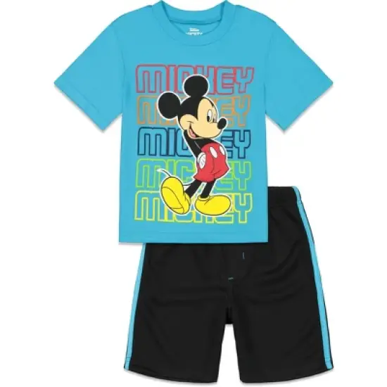 Disney Mickey Mouse Donald Duck Goofy Pluto Graphic T-Shirt  and Mesh Shorts Outfit Set Infant to Little Kid image {7}