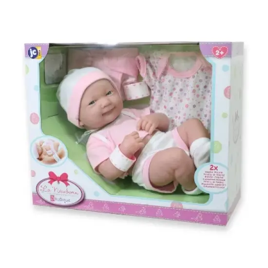 JC Toys La Newborn 14" Baby Doll 8pc - Pink image {3}