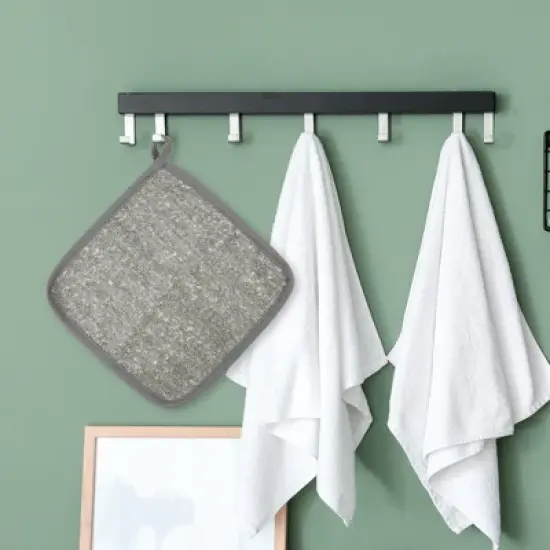 Unique Bargains Elasticity Body Scrub Towel for Shower 7.87"x7.87" Gray 1 Pc image {4}