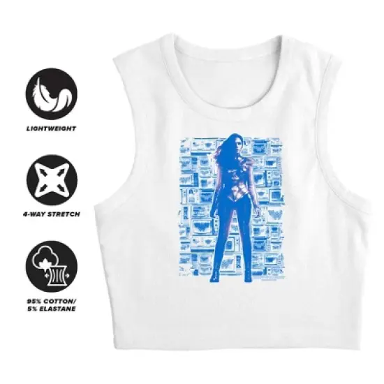 Women's Wonder Woman 84 Televisions Sleeveless Crop Top Tank image {2}