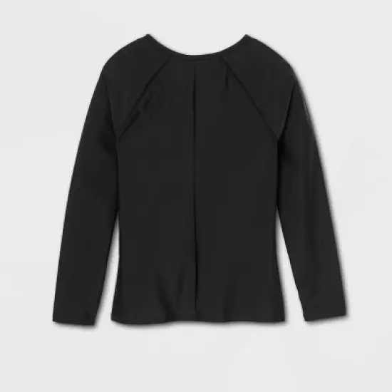 Raglan Long Sleeve Rash Guard Maternity Top - Isabel Maternity by Ingrid & Isabel&trade; Black image {1}