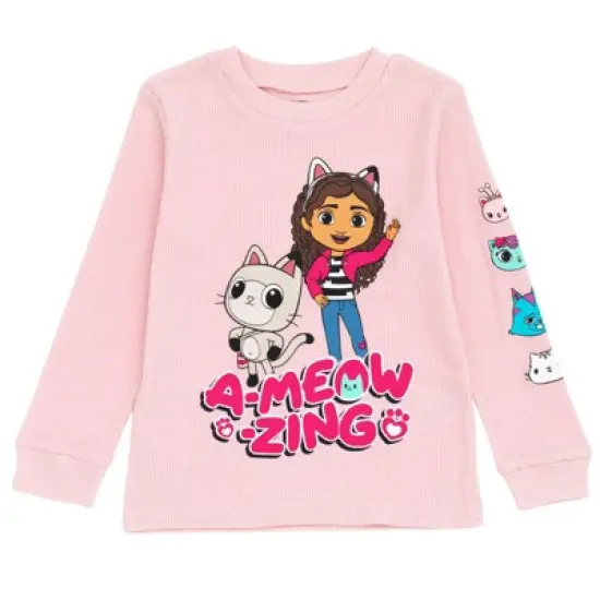 Dreamworks Gabby's Dollhouse Pandy Paws Cakey Cat MerCat Girls Thermal T-Shirt Pants Toddler to Big Kid image {2}