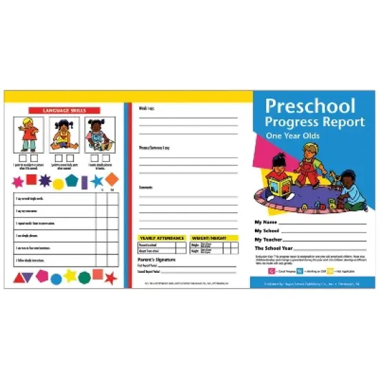 Hayes Publishing Preschool Progress Report (1 year olds), 10 Per Pack, 6 Packs image {1}