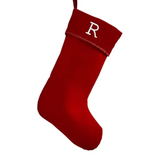 Personalization Mall Classic Christmas Embroidered Initial Burgundy Christmas Stockings image {20}