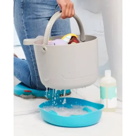 Skip Hop Moby Stowaway Bath Toy Bucket - Gray image {8}