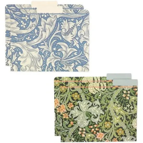 Paper Junkie 12 Pack File Folders with Floral Pattern designed by William Morris, Decorative 1/3 Cut Tab, Letter-Size Holders image {3}