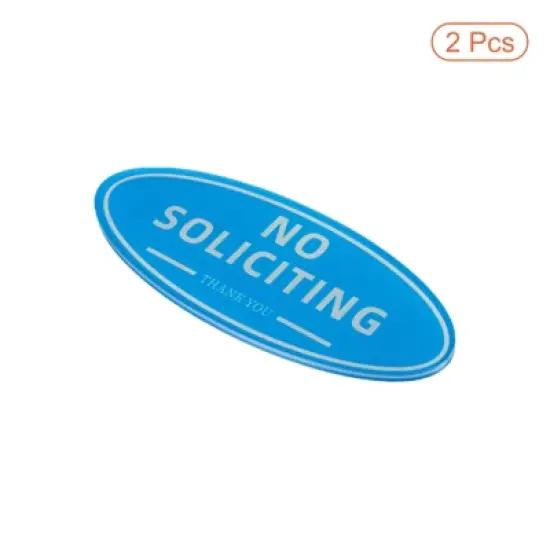 Unique Bargains Acrylic Self-Adhesive Home Business No Soliciting Sign 2 Pcs image {2}