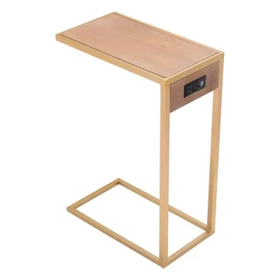 Iris Side Table Brown/Gold - ZM Home image {5}