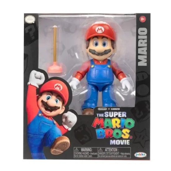 Nintendo The Super Mario Bros. Movie Mario Figure with Plunger Accessory image {1}