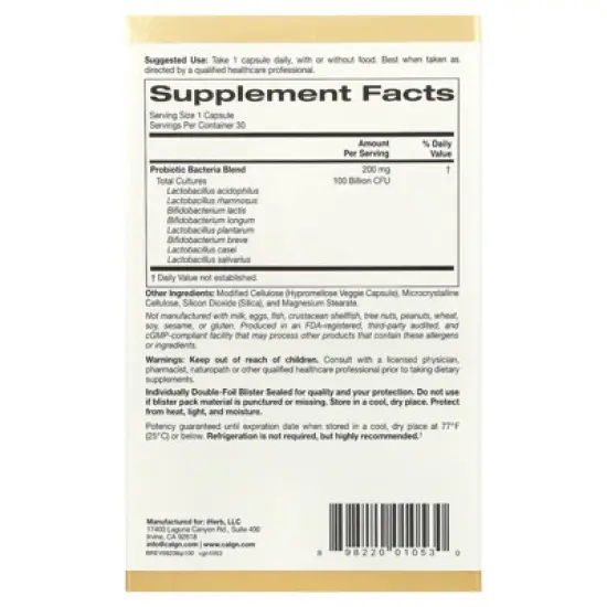 LactoBif Probiotics, 100 Bllion CFU, 8 Active & Clinically Researched Probiotic Strains, Soy-Free, Sugar-Free, Vegetarian, Individually Double-foil image {1}