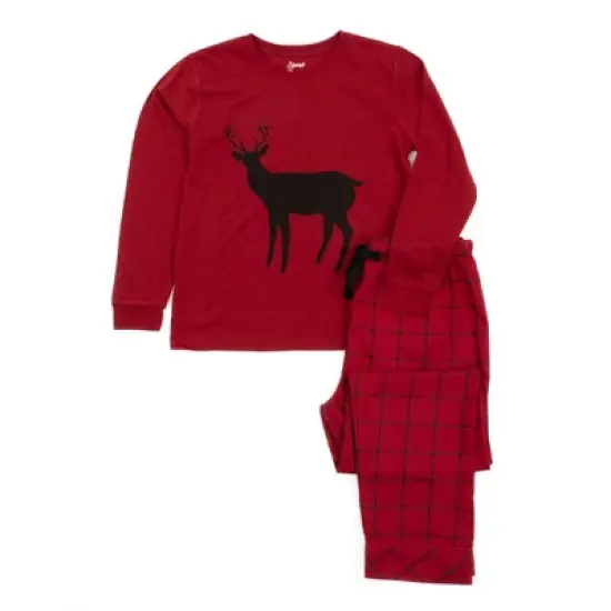 Leveret Kids Poly Top and Flannel Feel Pants Christmas Pajamas image {5}