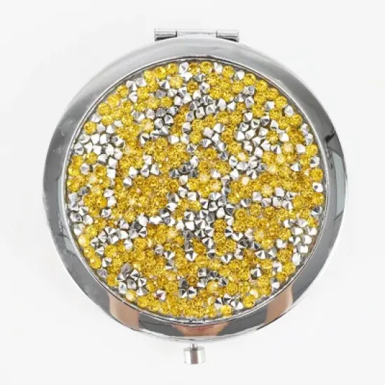 Unique Bargains Portable Rhinestones Cosmetic Mirror 1 Pc image {3}