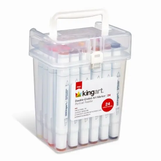 KINGART PRO Double-Ended Markers 24 Portrait Colors image {8}